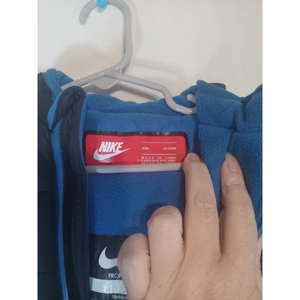 Nike Swoosh Infant Size 6-9‎ Months Navy Blue Quilted Puffer Snow Suit